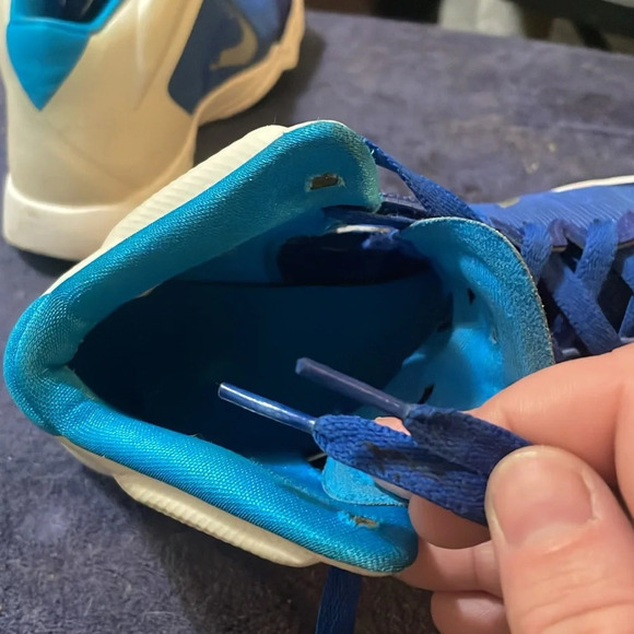 women’s Nike hyperquickness size 8 blue white sneakers athletic shoes hi top - Picture 6 of 9